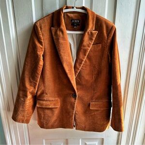 J. Crew Rust Velvet Blazer Size 12